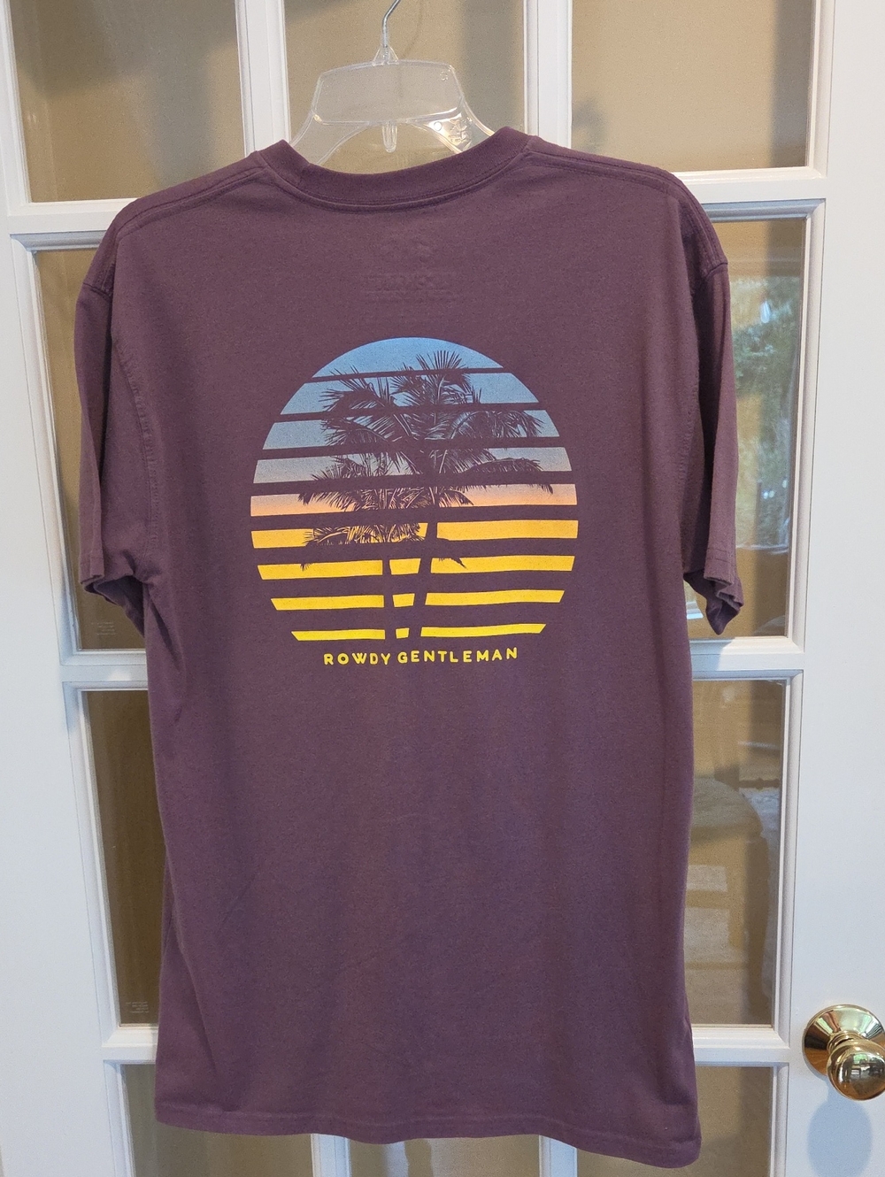 Rowdy Gentleman Purple Short-Sleeve Graphic Tee - Sunset Palm Size: L